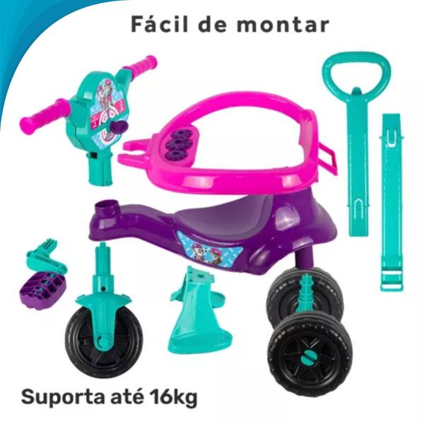 Imagem de Motoca Infantil 3 Rodas Com Empurrador Ideal Para Seu Bebê Com Garantia e Conforto Superior