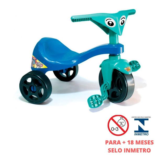 Imagem de Motoca Infantil Azul Diversão Triciclo Criança Pedalar Bebe