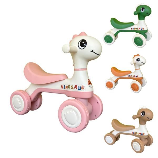 Motoca Infantil De Equilíbrio C/ Luz E Som Dino Rosa - HK Brinquedos Motoca Infantil De Equilíbrio C/ Luz E Som Dino Rosa - HK Brinquedos