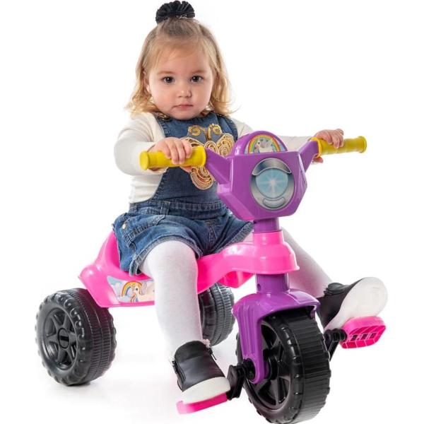 Imagem de Motoca Triciclo Bebe Unicornio Pedal Carrinho de Passeio