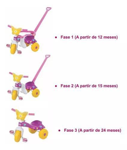 Imagem de  Motoca Triciclo Borboleta Infantil com Luz Tico Tico Brinquedo Magic Toys