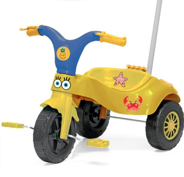 Imagem de Motoca Triciclo Infantil com Empurrador Praia e Campo Bob Mar - Xplast