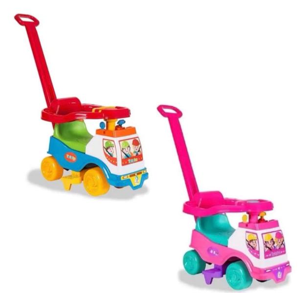 Imagem de Motoca Vilotrol Triciclo Infantil Totoka  Menino Menina Bebe Empurrador Pedal Proteção Lateral