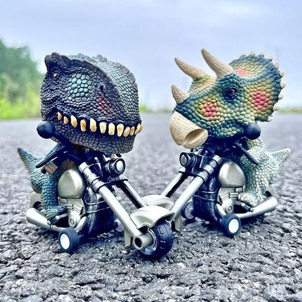 Imagem de Motocicleta de Dinossauro Infantil com Puxador - Carro de Inércia e Simulação