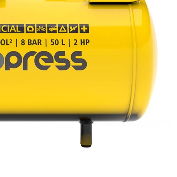 Imagem de Motocompressor de Ar 8,2 Pés 2HP 50 Litros 116 PSI 