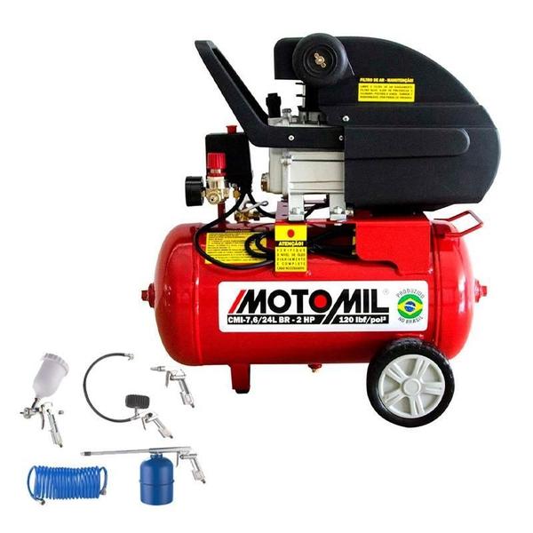 Imagem de Motocompressor Motomil Cmi 7,6Pcm 24 Litros Motor 2Hp Mono