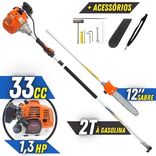 Motopodador De Galhos Profissional VP3300L Com Extensor Excelente Precisão de Corte em Galhos Altos - Vulcan Trent Imagem de Motopodador De Galhos Profissional VP3300L Com Extensor Excelente Precisão de Corte em Galhos Altos