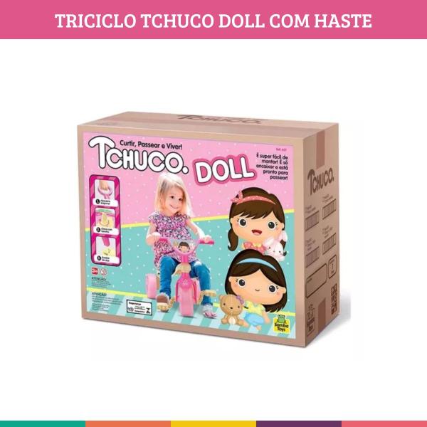 Imagem de Motoquinha Infantil Motoca Triciclo Menina Doll Com Haste