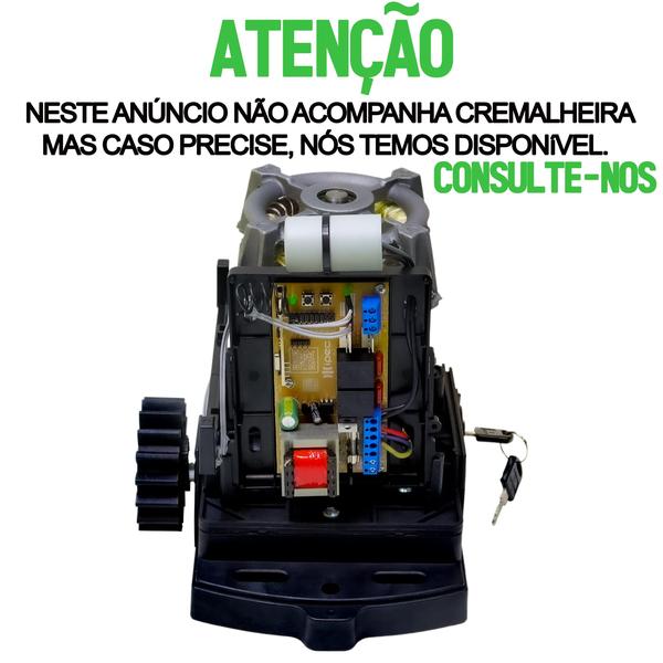 Imagem de Motor Automatizador Portão Correr Deslizante 1/4 Cv 300W 450kg Idealle 127V Ipec