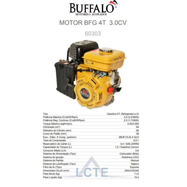 Imagem de Motor Buffalo 4 tempos 3.0HP Partida Manual 60303