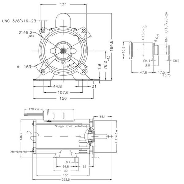 Imagem de Motor De Piscina Jet Pump 1/2cv 110V/220V Elétrico Weg