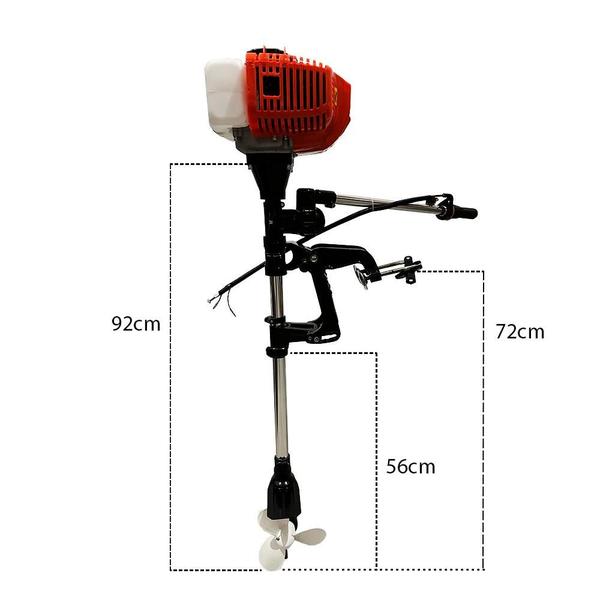 Imagem de Motor de Popa a Gasolina 52cc, 2 Tempos, Potência 2hp