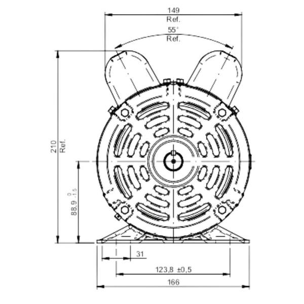 Imagem de Motor Eberle Monofásico 5Cv 2 Pólos Alta Rotação Com Polia