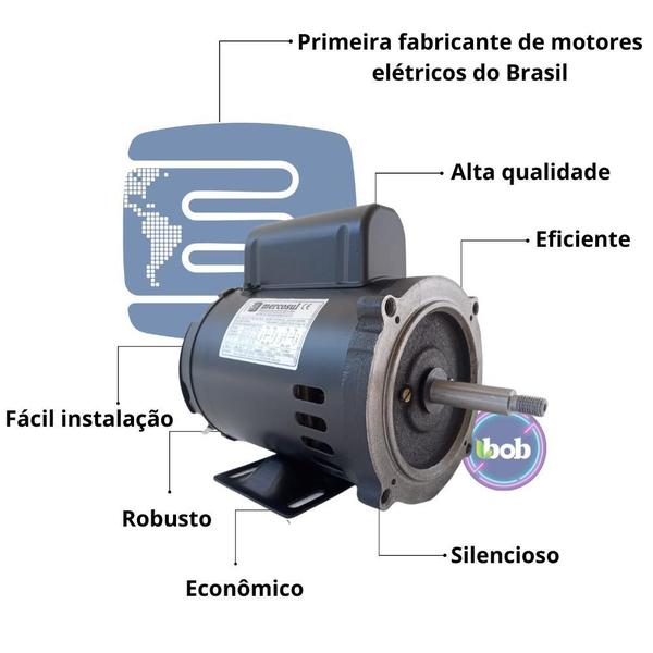 Imagem de Motor Elétrico 1/3cv Alta Rotação para Piscina - Mercosul Motores