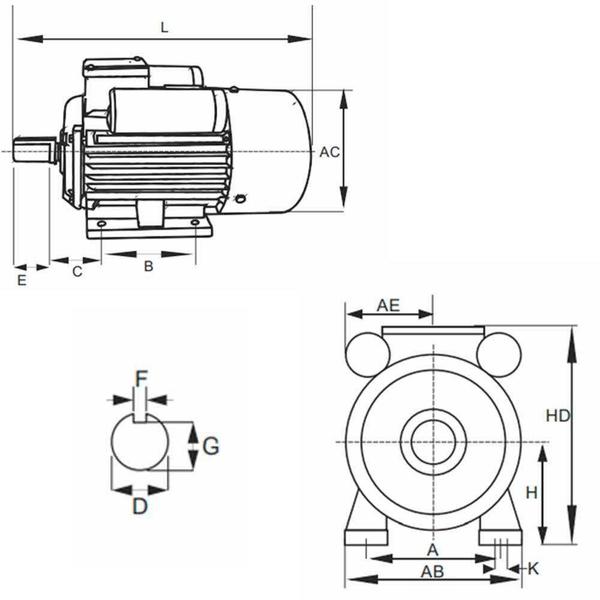 Imagem de Motor Elétrico 2P Monofásico 2,0CV IP44 YL90S-2 LYNUS