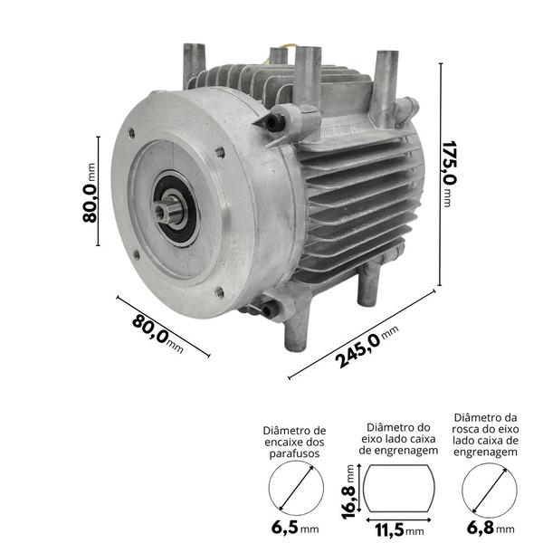 Imagem de Motor Elétrico de Indução Compatível com Lavadora WAP Top II 2500W 220V