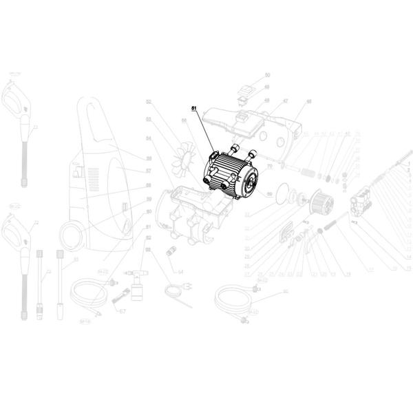 Imagem de Motor Elétrico de Indução para Lavadora WAP Podium Dakar Top II 2500W 220V VH130P-51A