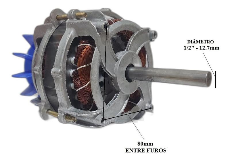 Imagem de Motor Elétrico Universal Multiuso Forte Eixo 70mm 1/4cv 220v