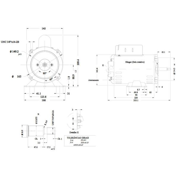 Imagem de Motor eletrico weg motores jet pump 2 polos 2cv monofasico 110/220v ip21