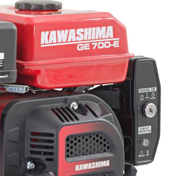 Imagem de Motor Estacionário Kawashima GE700E À Gasolina 7cv 212cc 4T C/ Partida Elétrica Para Rabeta de Barco