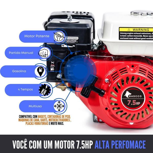 Imagem de Motor Gasolina Forte 7.5Hp Partida Manual Eixo 3/4 19,05Mm