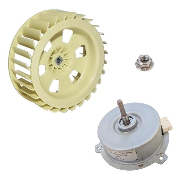 Motor + Hélice + Porca Lava E Seca Samsung Wd8854 Wd106 Imagem de Motor + Hélice + Porca Lava E Seca Samsung Wd8854 Wd106