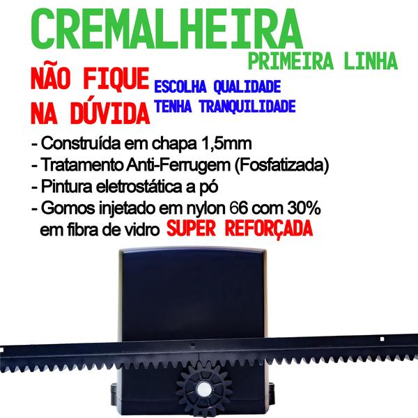 Imagem de Motor Portão Correr Automatizador 1/4 CV Deslizante DZ 450kg 300W 127V Base Fixar 3m Cremalheira Ipec