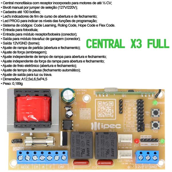 Imagem de Motor Portão Correr Automatizador 1/4 CV Deslizante DZ 450kg 440W 220V Controles Cremalheira 3,6m Ipec