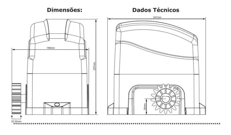 Imagem de Motor Portão De Correr Deslizante Agl Dz Trino 500 220V 4412