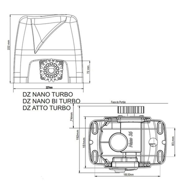 Motor Portão Deslizante Dz Atto Turbo 350Kg 220V - Rossi Imagem de Motor Portão Deslizante Dz Atto Turbo 350Kg 220V - Rossi