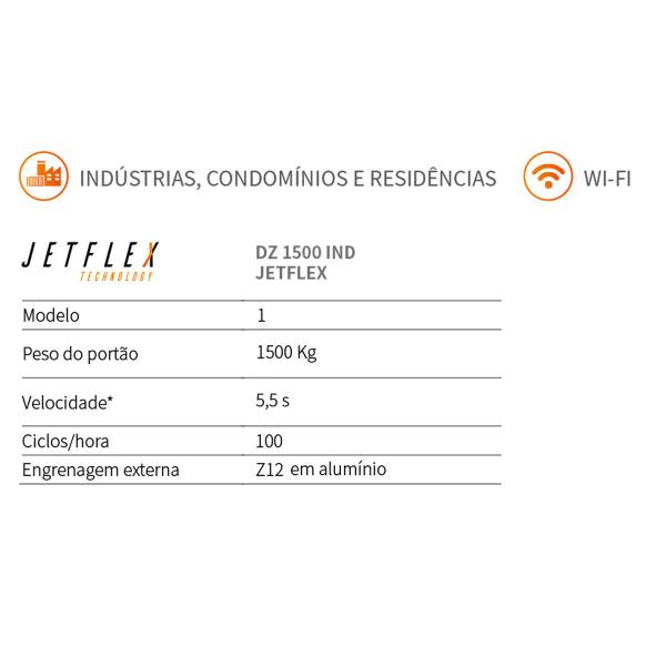 Imagem de Motor Portão Dz 1500 Ind 1 Cv Jetflex Ppa Com 8 Controles