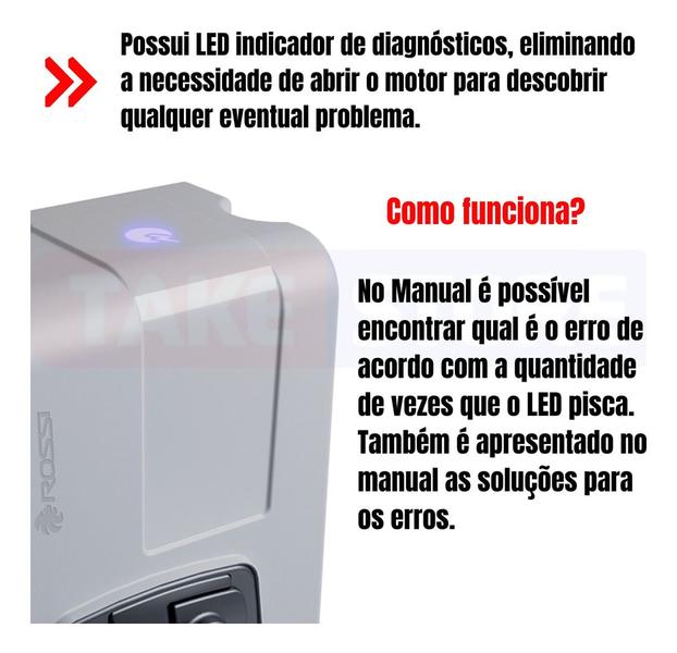 Motor Portão Dz4 Nitro Rossi 850kg C/ Led Kit 2 Controles Bivolt 127/220 Imagem de Motor Portão Dz4 Nitro Rossi 850kg C/ Led Kit 2 Controles Bivolt 127/220