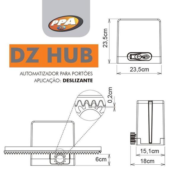 Imagem de Motor Ppa Dz Hub Jetflex 3.5M Cremalheira 2 Controles 550Kg