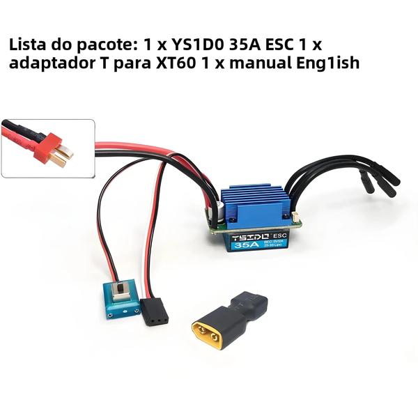 Imagem de Motor Sem Escova De Alta Potência ESC 35A 45A Para Wltoys 124016   Carro De Barco RC YSIDO 2435 2440