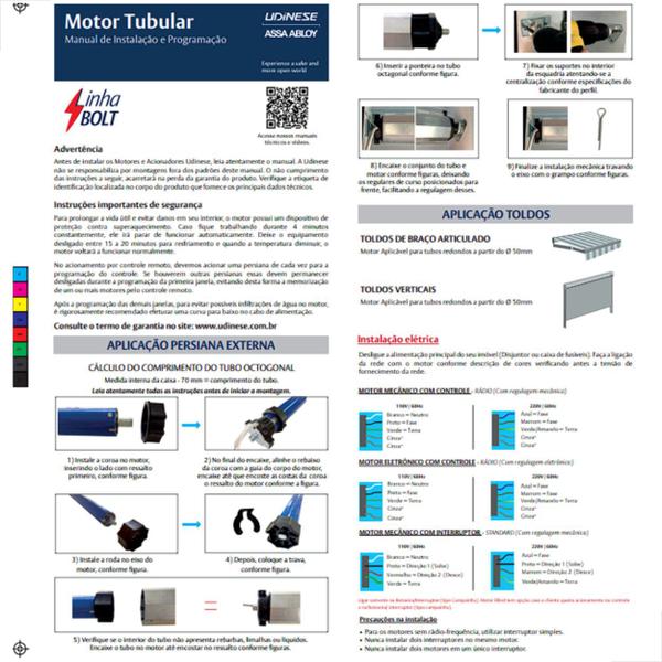 Imagem de Motor Tubular Bolt UDM45R 30n 15rpm 220v 60hz 50kg 60mm