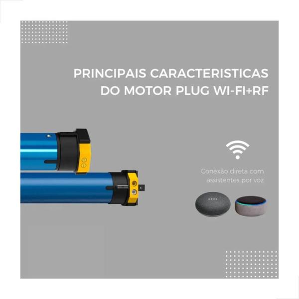 Imagem de Motor Tubular Wifi C/ Controle P/ Persianas Toldos 10n 110v