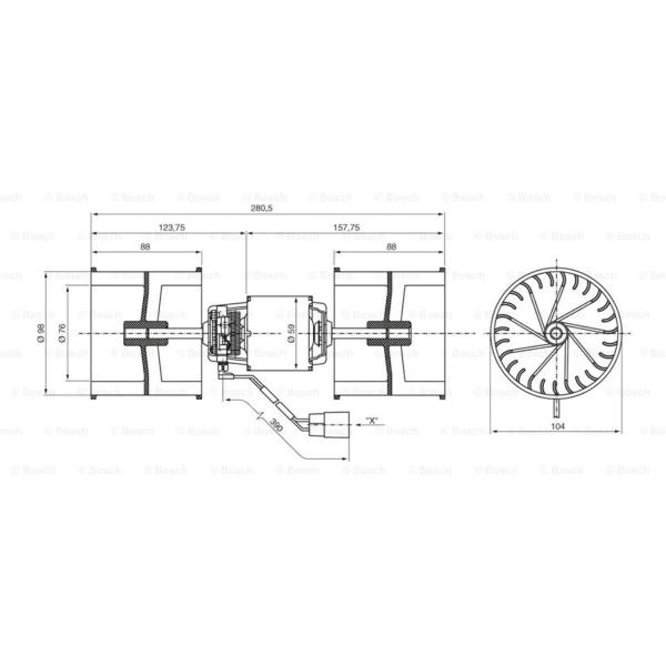 Imagem de Motor ventilação 16,3Ah 24V Mb O 400 1992 a 2003 Bosch 