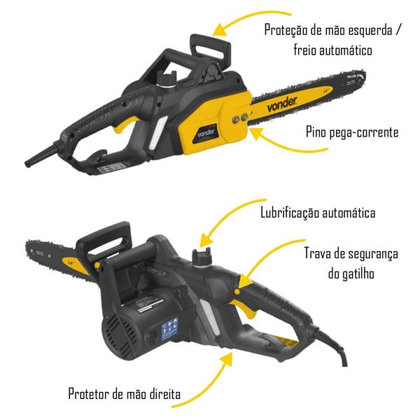 Imagem de Motoserra Elétrica Eletrosserra Vonder 1600W EV1600 14" 127V