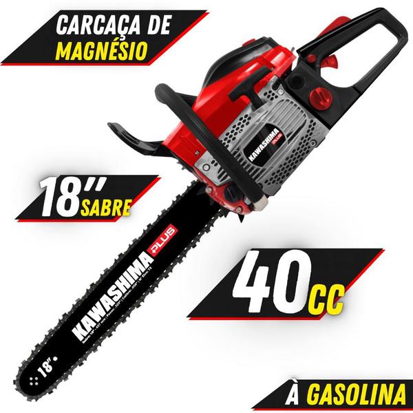 Imagem de Motosserra Kawashima KCS500P À Gasolina 2 Tempos 49,3cc Com Lubrificação Automática da Corrente