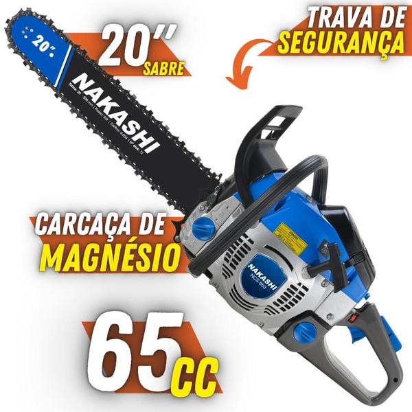 Motosserra Profissional Nakashi NCS 650 65,1cc 2 Tempos À Gasolina