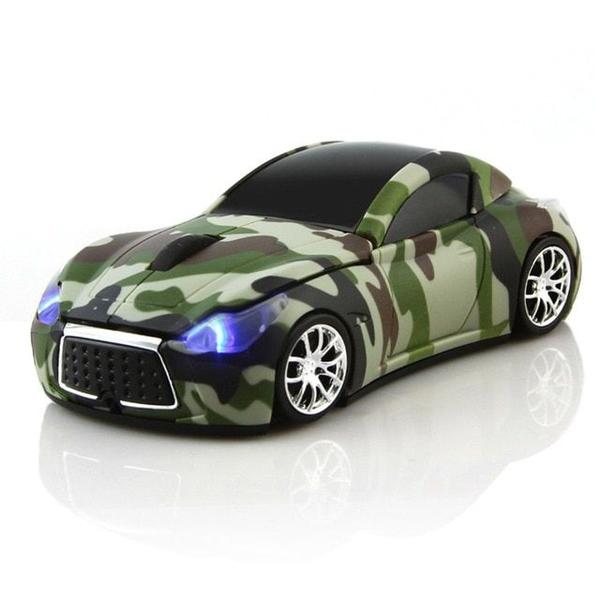 Imagem de Mouse 3D sem fio em forma de carro 2,4 GHz 1600 DPI de camuflagem