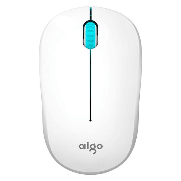 Imagem de Mouse Aigo M35 Wireless - Branco e Verde