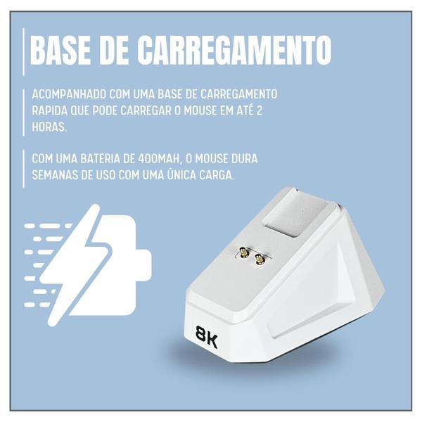 Mouse Ajazz x Nacodex Aj179 Pro 8k Polling Rate Base Carregamento