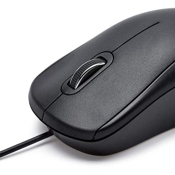 Imagem de Mouse Amazon Basics com fio USB de 3 botões 1000 DPI - preto