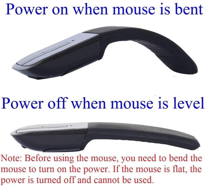 Mouse Bluetooth Arc Touch WUDEMWWFE para laptop - preto Imagem de Mouse Bluetooth Arc Touch WUDEMWWFE para laptop - preto