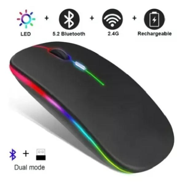 Imagem de Mouse Bluetooth Recarregável Silencioso Rgb Para Notebook