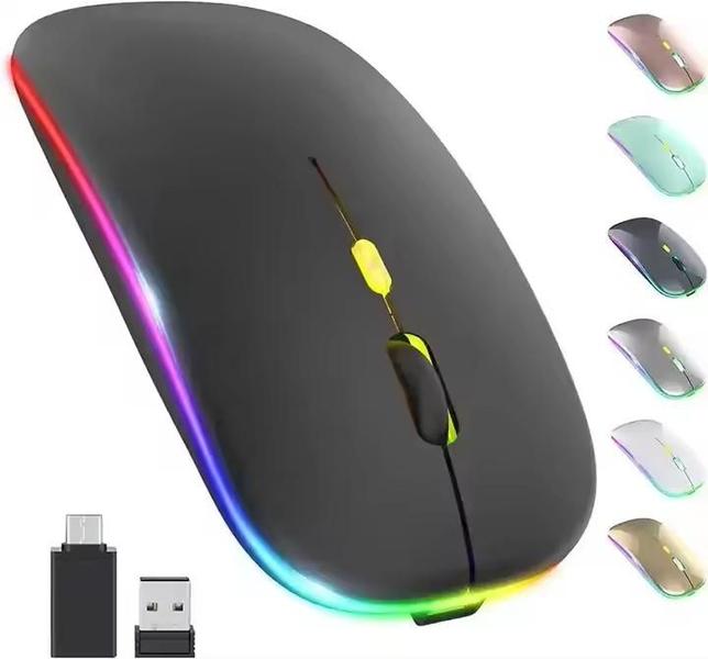 Imagem de Mouse Bluetooth Recarregável  Slim Ergonômico  Sem Pilha