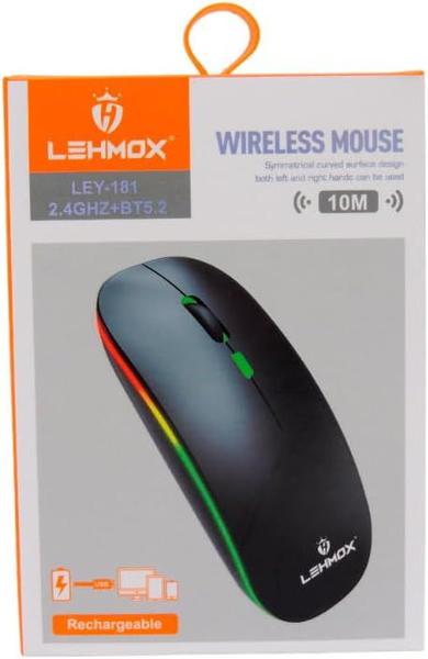 Imagem de Mouse Bluetooth Sem Fio Bateria Interna Luz RGB 1600Dpi