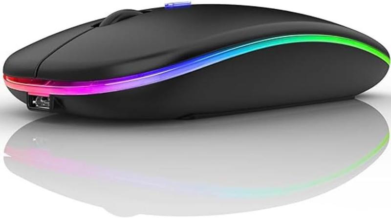 Imagem de Mouse Bluetooth Sem Fio Bateria Interna Luz RGB 1600Dpi