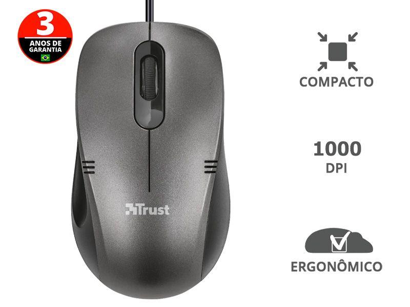 Imagem de Mouse C/ Fio 20404 Ivero Compacto E Ergonomico Optico Preto 1000 Dpi Usb